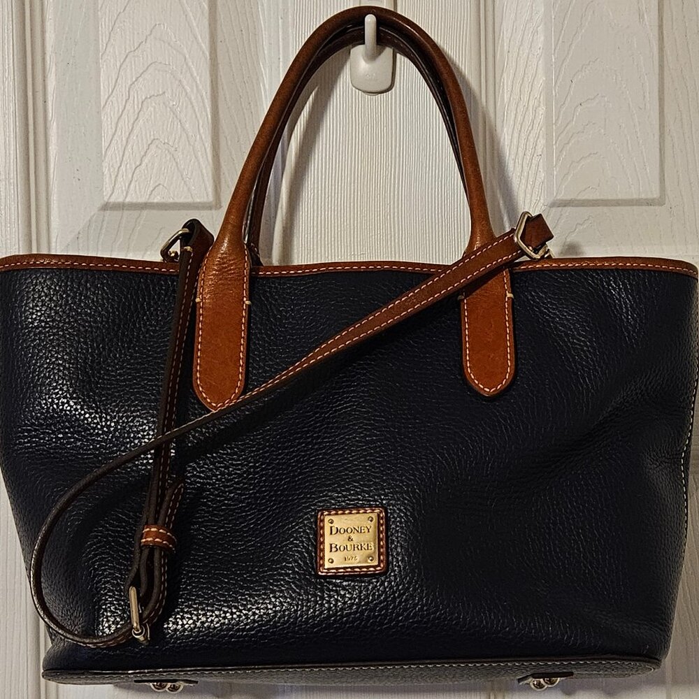 Dooney & Bourke Navy Blue Pebble Leather Tote Bag Shoulder Bag